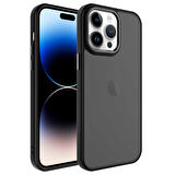 iPhone 14 Pro Uyumlu Buzlu Sert PC Zore May Kılıf-Siyah
