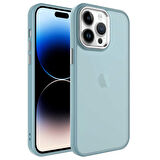 iPhone 14 Pro Uyumlu Buzlu Sert PC Zore May Kılıf-Mavi