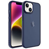 iPhone 14 Plus Uyumlu Buzlu Sert PC Zore May Kılıf-Lacivert