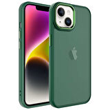 iPhone 14 Plus Uyumlu Buzlu Sert PC Zore May Kılıf-Koyu Yeşil