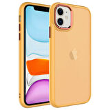 iPhone 11 Uyumlu Buzlu Sert PC Zore May Kılıf-Turuncu