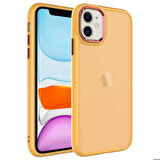 iPhone 11 Uyumlu Buzlu Sert PC Zore May Kapak-Turuncu