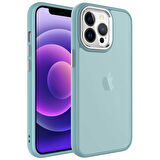 iPhone 13 Pro Max Uyumlu Buzlu Sert PC Zore May Kılıf-Mavi