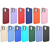 iPhone 11 Uyumlu Metal Çerçeve ve Buton Tasarımlı Sert Zore Botox Kılıf-Lavendery Gray