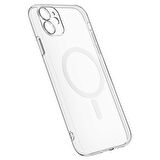 iPhone 12 Uyumlu Kamera Korumalı Magsafe Sert PC Zore Porto Kılıf-Renksiz