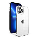 Apple iPhone 12 Pro Kılıf Kamera Korumalı Renkli Çerçeveli Zore Garaj Kapak-Gümüş
