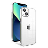 Apple iPhone 13 Kılıf Kamera Korumalı Renkli Çerçeveli Zore Garaj Kapak-Gümüş