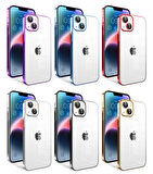 Apple iPhone 14 Plus Kılıf Kamera Korumalı Renkli Çerçeveli Zore Garaj Kapak-Siyah