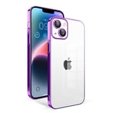iPhone 14 Plus Uyumlu Kamera Korumalı Renkli Çerçeveli Zore Garaj Kılıf-Lila