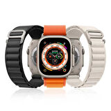 Watch Ultra 49mm Uyumlu KRD-74 Hasır Zore Kordon-Açık Yeşil