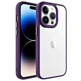 iPhone 14 Pro Uyumlu Zore Krom Kapak-Derin Mor