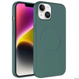 iPhone 14 Uyumlu Magsafe Wireless Şarj Özellikli Pastel Renk Silikon Zore Plas Kapak-Siyah