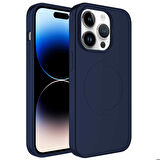 iPhone 14 Pro Max Uyumlu Magsafe Wireless Şarj Özellikli Pastel Renk Silikon Zore Plas Kapak-L