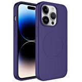Apple iPhone 11 Pro Kılıf Magsafe Wireless Şarj Özellikli Pastel Renk Silikon Zore Plas Kapak-Mürdüm