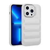 iPhone 13 Pro Uyumlu Kamera Korumalı Parlak AirBag'li Zore Galya Kılıf-Beyaz