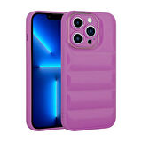 iPhone 13 Pro Uyumlu Kamera Korumalı Parlak AirBag'li Zore Galya Kılıf-Mor