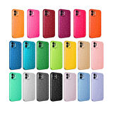 iPhone 12 Uyumlu Kamera Korumalı Simli Lüks Zore Koton Kapak-Gri