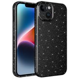 iPhone 13 Uyumlu Kamera Korumalı Simli Lüks Zore Koton Kılıf-Siyah