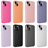 iPhone 14 Uyumlu Kamera Korumalı Simli Lüks Zore Koton Kılıf-Gri