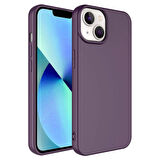 Vendas iPhone 14 Uyumlu W-Lansman Serisi Kamera Korumalı Yumuşak Dokulu Kadife Kaplı Kılıf