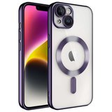 iPhone 14 Uyumlu Kamera Korumalı Magsafe Wireless Şarj Özellikli NRTK Demre Kılıf-Derin Mor