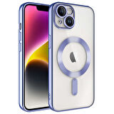 iPhone 14 Plus Uyumlu Kamera Korumalı Magsafe Wireless Şarj Özellikli Zore Demre Kılıf-Lila