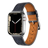 ​​​Watch 7 41mm Uyumlu KRD-76 PU Deri Kordon Strap Kayış CLO- Siyah