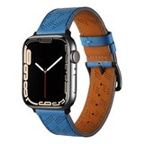 ​​​Watch 7 45mm Uyumlu KRD-76 PU Deri Kordon Strap Kayış CLO- Mavi