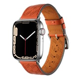 ​​​Watch 42mm Uyumlu KRD-76 PU Deri Kordon Strap Kayış CLO- Turuncu