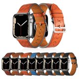 ​​​Watch 7 45mm Uyumlu KRD-76 PU Deri Kordon Strap Kayış CLO- Turuncu