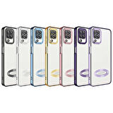 Galaxy A12 Uyumlu Kamera Korumalı Logo Gösteren Zore Omega Kapak-Gold