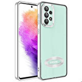 Galaxy A32 4G Uyumlu Kamera Korumalı Logo Gösteren Zore Omega Kapak-Gümüş
