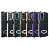 Galaxy A13 4G Uyumlu Kamera Korumalı Logo Gösteren Zore Omega Kapak-Gold