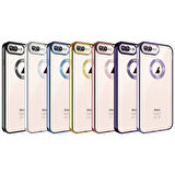 iPhone 7 Plus Uyumlu Kamera Korumalı Logo Gösteren Zore Omega Kapak-Gold