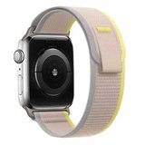 Watch Ultra 49mm Uyumlu KRD-77 Hasır Zore Kordon-Beyaz-Sarı