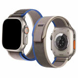 Watch Ultra 49mm Uyumlu KRD-77 Hasır Zore Kordon-Gri-Mavi