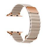 ​​​Watch 7 45mm Uyumlu KRD-78 PU Deri Kordon Strap Kayış CLO- Krem