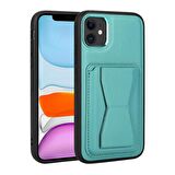 Apple iPhone 11 Kılıf Kartlıklı Standlı ​Pu Deri Zore Memo Kapak