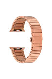 Apple Watch 42mm Kordon Uyumlu Krd-79 Metal Strap Kayış - Rose Gold