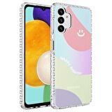 Galaxy A04S Uyumlu Airbag Kenarlı Renkli Desenli Silikon Zore Elegans Kapak-NO7