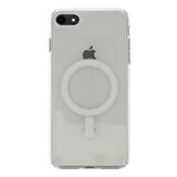 iPhone SE 2022 Uyumlu Magsafe Şarj Özellikli Şeffaf Sert PC Zore Embos Kılıf-Renksiz