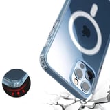 iPhone 11 Pro Max Uyumlu Magsafe Şarj Özellikli Şeffaf Sert PC Zore Embos Kılıf-Renksiz