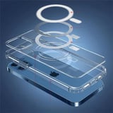 iPhone 13 Pro Max Uyumlu Magsafe Şarj Özellikli Şeffaf Sert PC Zore Embos Kapak-Renksiz