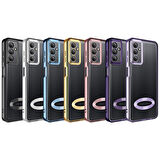 Galaxy A04S Uyumlu Kamera Korumalı Logo Gösteren Zore Omega Kapak-Gümüş