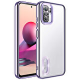 Xiaomi Redmi Note 10 Kılıf Kamera Korumalı Logo Gösteren Zore Omega Kapak-Lila