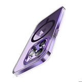 iPhone 14 Pro Uyumlu Magsafe Şarj Özellikli Sert PC Zore Fuya Kapak-Derin Mor