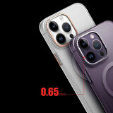 iPhone 14 Pro Uyumlu Magsafe Şarj Özellikli Buzlu Sert PC Zore Tuval Kılıf-Derin Mor