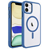 iPhone 11 Uyumlu Wireless Şarj Özellikli Zore Krom Magsafe Silikon Kılıf-Lavendery Gray