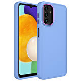 Galaxy A04 Uyumlu Metal Çerçeve ve Buton Tasarımlı Silikon Zore Luna Kapak-Lila