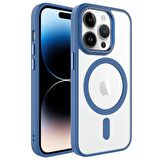 Apple iPhone 12 Pro Max Uyumlu Kılıf Wireless Şarj Özellikli Zore Krom Magsafe Silikon Kapak (Lavendery Gray)